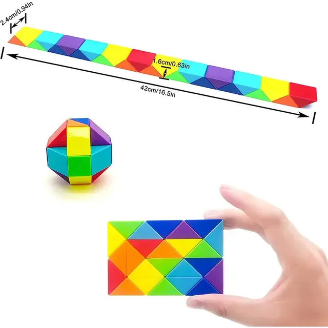24 Colored Magic Cube Toys 3D Puzzle Fidget Transformable Cube Kid Education Toys Twist Transformable Kid Puzzl Gift 6