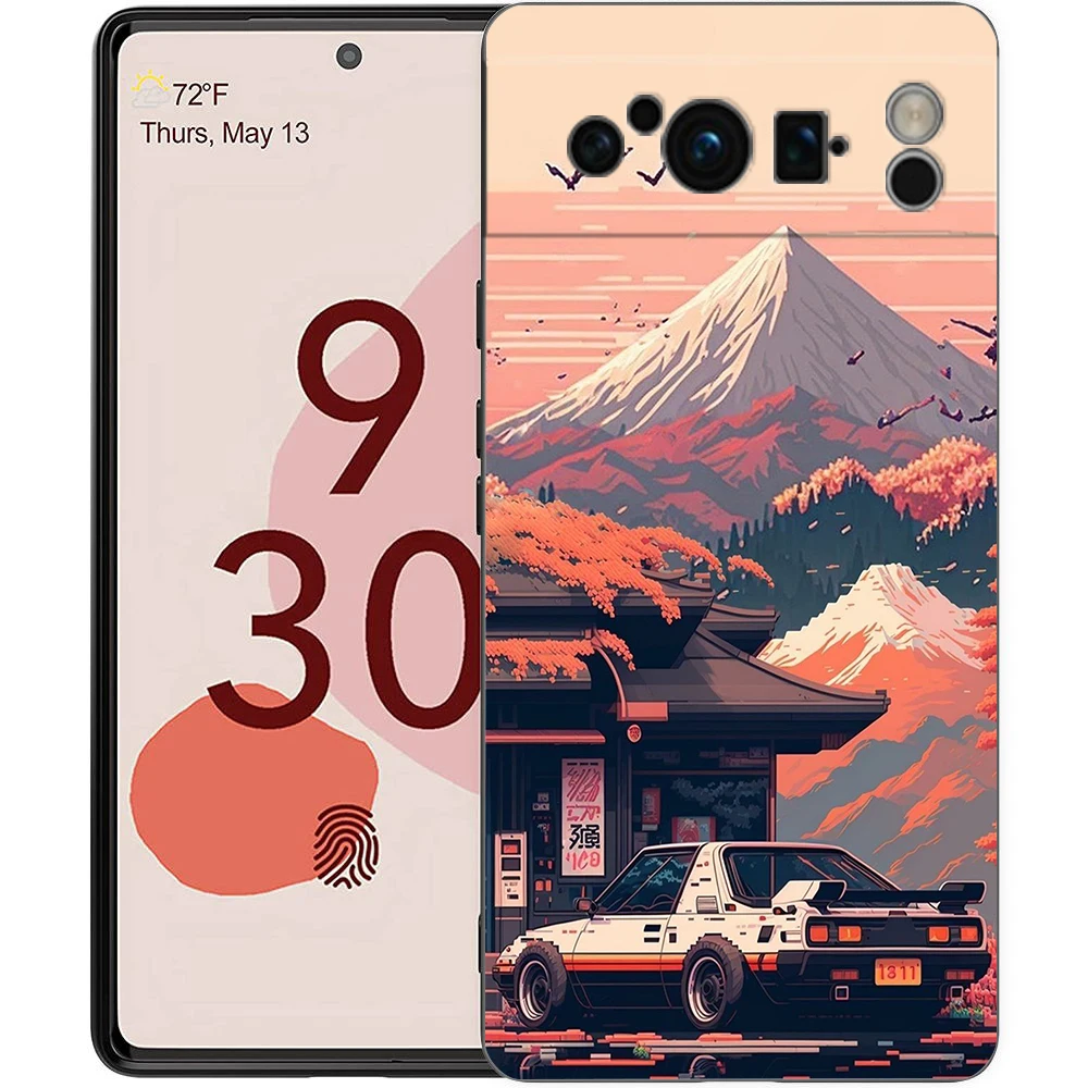 Tokyo Drift Sports Car Phone Case - Shockproof Soft Black TPU Shell