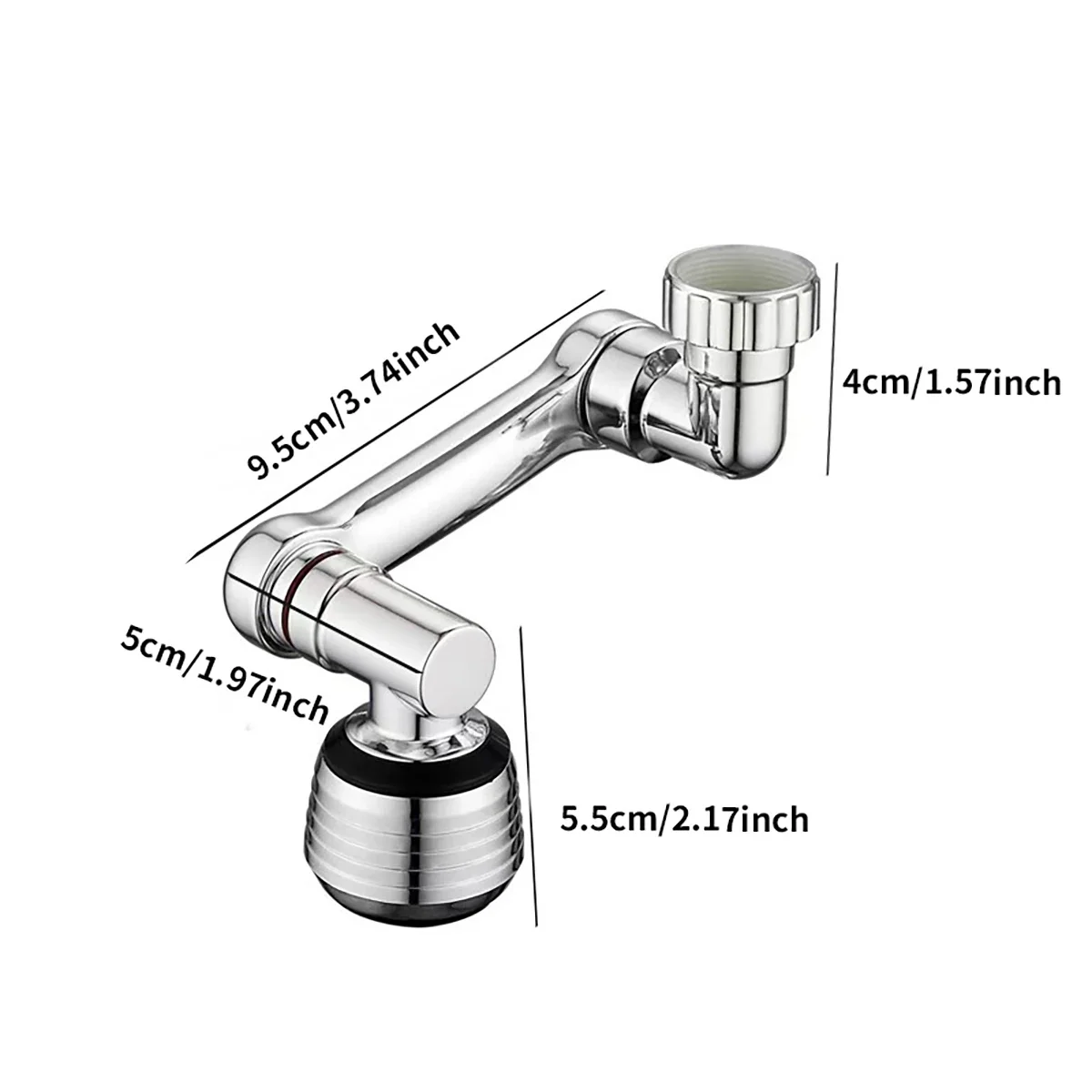 Stainless Steel Faucet Universal Rotation Splash-Proof Design Multi-Adapter Head Safe Drinking Water Includes Kitchen Bathroom