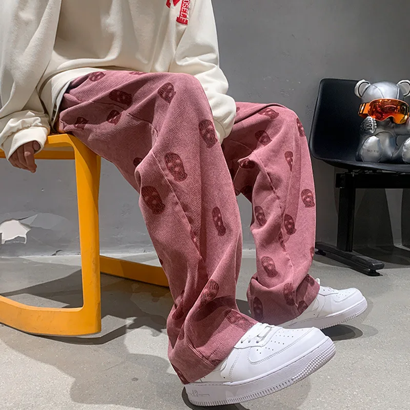 

Women Wide Leg Pants Lady Cartoon Design Pant 2023 Spring Fall Sense Ins Femal Korean Loose Trousers Personality Street Apparel