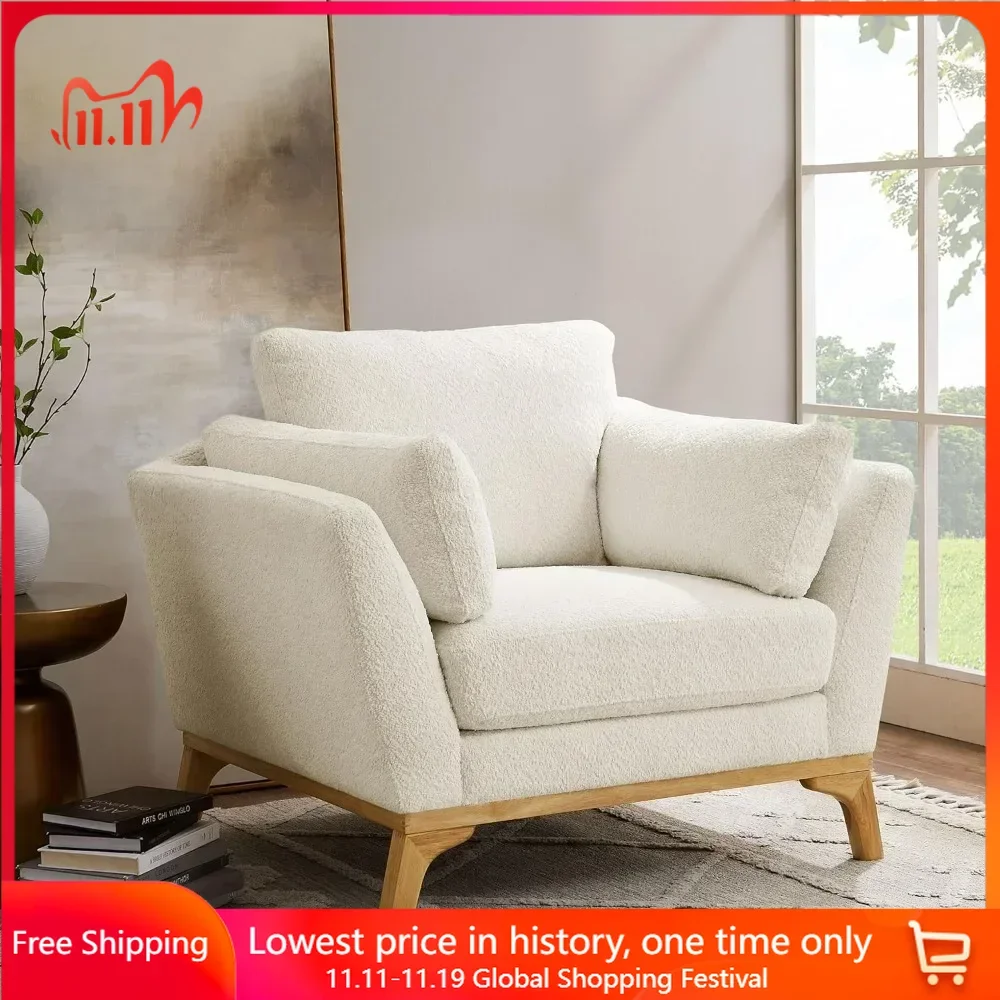 Living Room Chair, Thick Cushion Bedroom Reading Chairs, Comfortable Single Sofa, Accent Chair