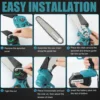 for Makita 18v brushless chainsaw, small handheld electric 8-inch logging saw mini portable chainsaw for Makita BL1830 Battery 6