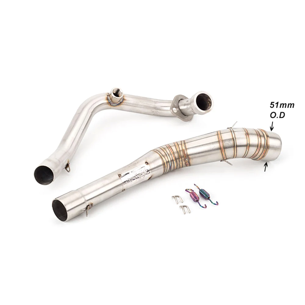 For Yamaha Y15Zr Exciter 50 Motorcycle Exhaust Pipe Stainless Steel Header Link Pipe Slip On 51Mm Muffler Escape Scooter Exhaust