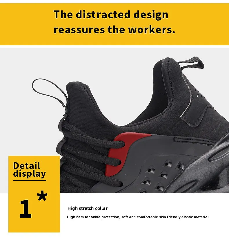 Fashion Sports Shoes Waterproof Work Boots, Safety Shoes with Steel Bicycles, Anti-perforation Safety Protection Shoes