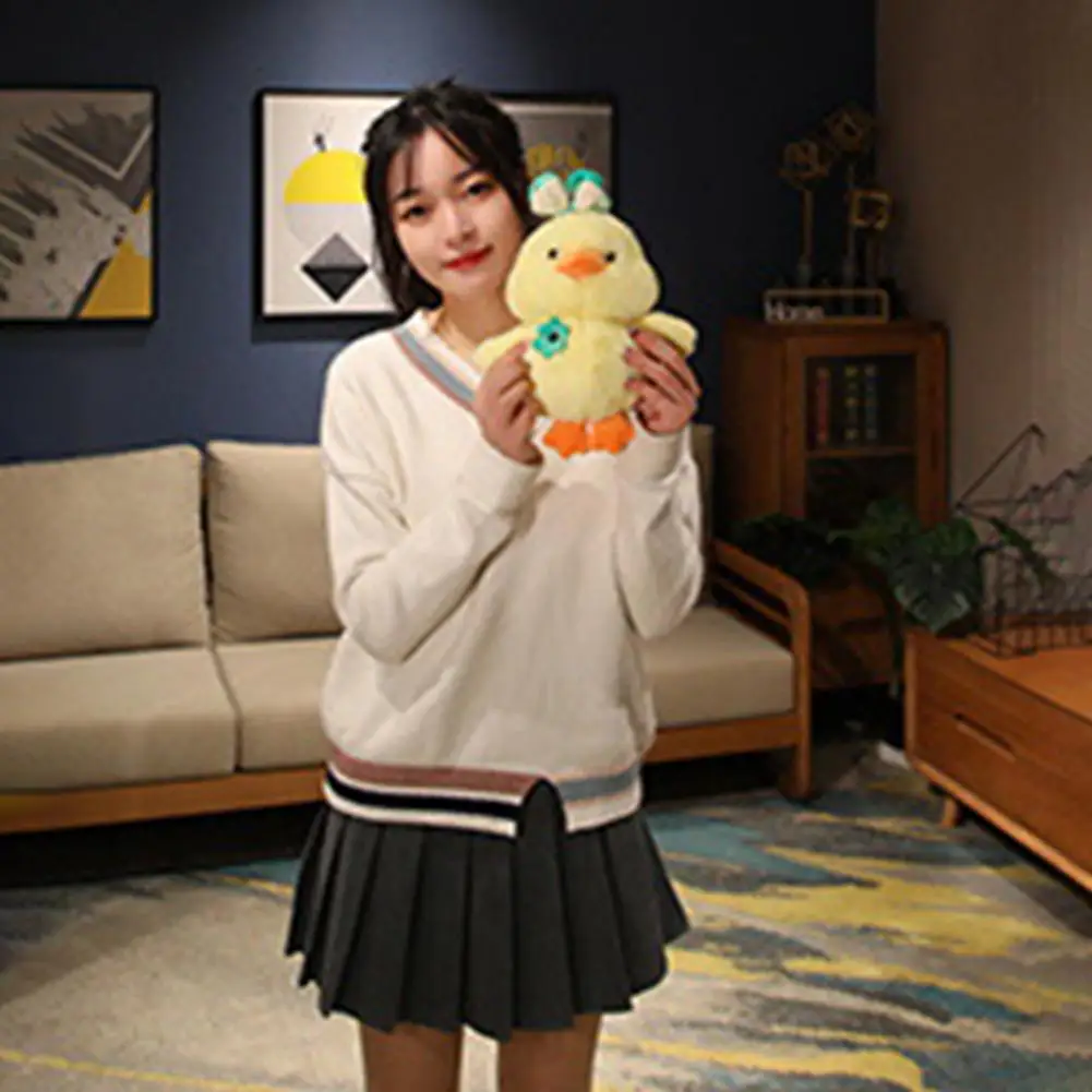 

Unique Comfortable Touch Soft Fabric Kawaii Little Yellow Duck Children Plush Toy Animal Shaped Duck Stuffed Toy Home Use