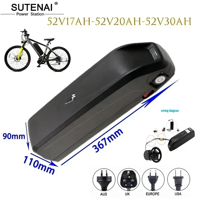 

18650 52V Batterij，52V Ebike Batterij Hailong Onderbuis 18650 Mobiele BBS02 BBS03 Bbshd 20A 30A Bms 350W 500W 750W 1000W 1500W