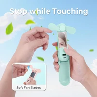 Portable Foldable Fan Handheld Fan 270 ° Adjustable Mini Fan Rechargeable 5-in-1 Bracket/Mirror/Flashlight/Fan/Power Bank 2