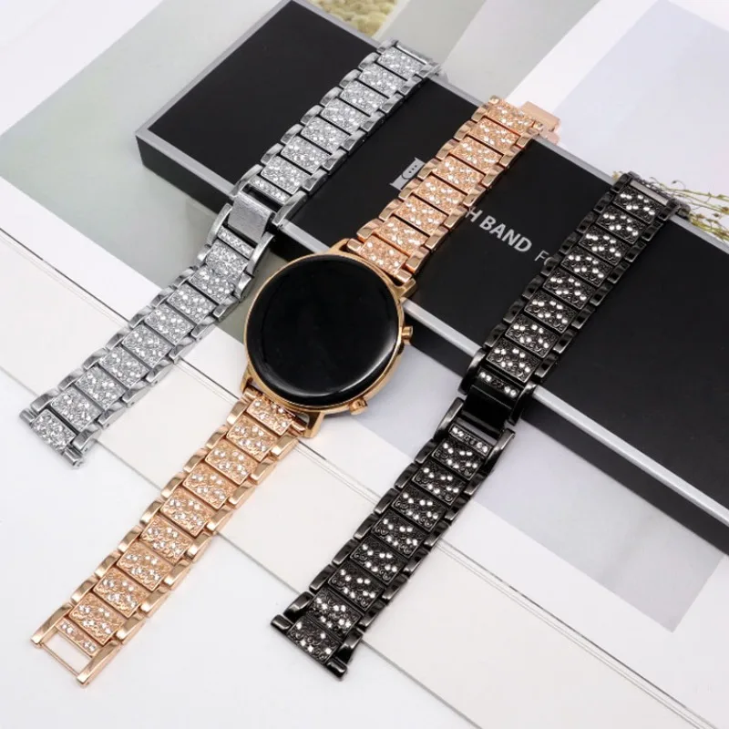 Elegant 22mm Diamond Watchband Bracelet Strap