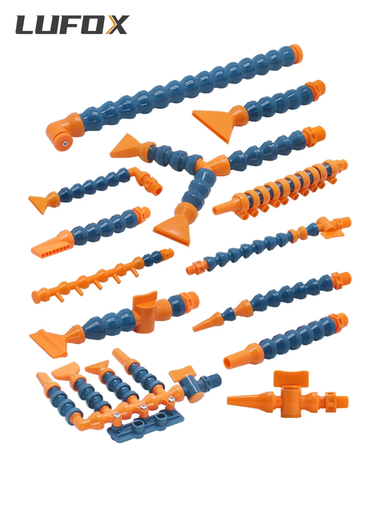 Good Quality G1/4" Adjustable Coolant Hose POM Plastic Cooling Pipe Round Flat Porous Flat Nozzle with Switch Valve PT NPT1/8
