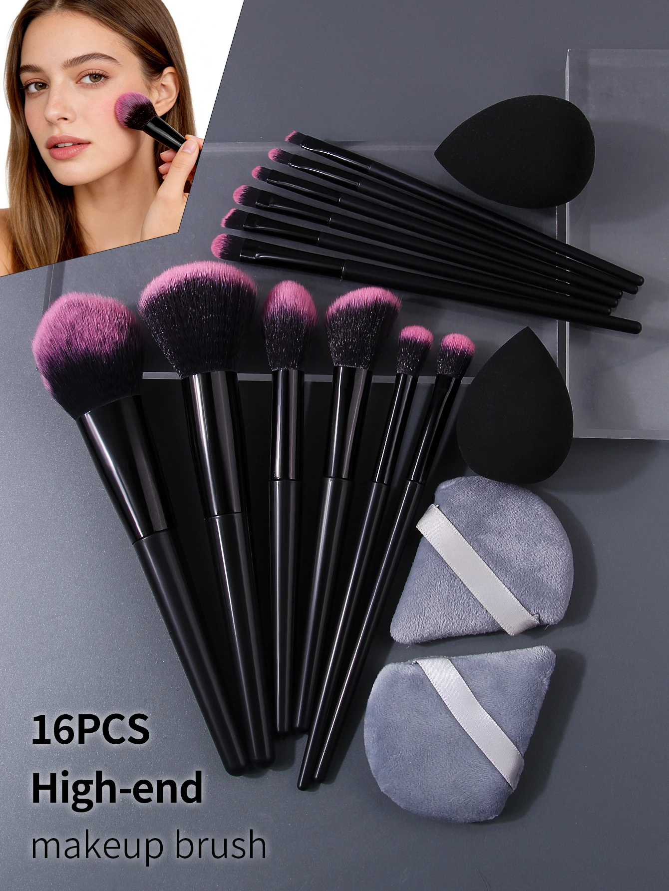 Luxurious 16-Piece Makeup Brush Collection - Soft Fluffy Brushes