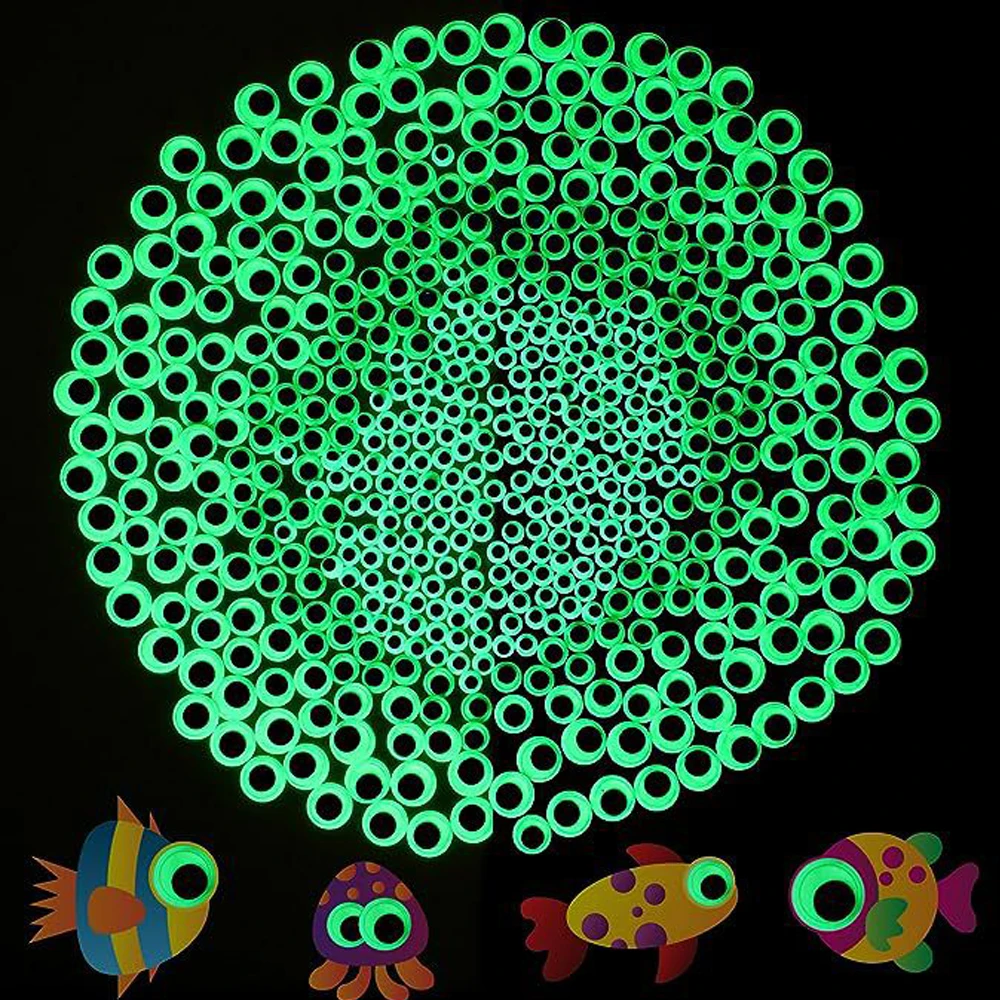 Luminous Plastic Eye 8/10/12/15/18/20/25/35mm Luminous Plastic Eye With Self-adhesive PE Wiggly Googly Eyes For Toy Accessory DIY Crafts H0640