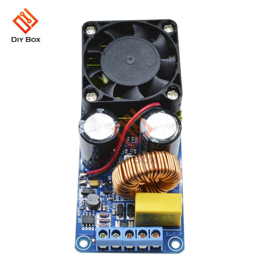 클래스 D 모노 사운드 앰프 보드 모듈, HIFI 고출력 디지털 앰프, 팬 포함 스피커 보호, IRS2092S, 500W, 20Hz-20KHz