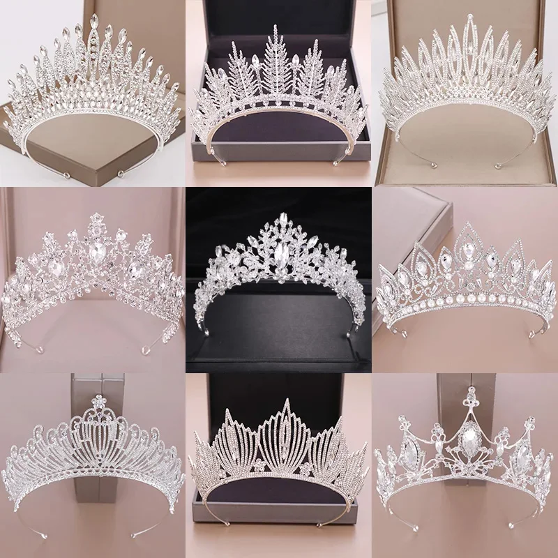 Tiara Sposa Cuore Bianco Strass Cristallo - Diadema Argentata Janefashions T12108S