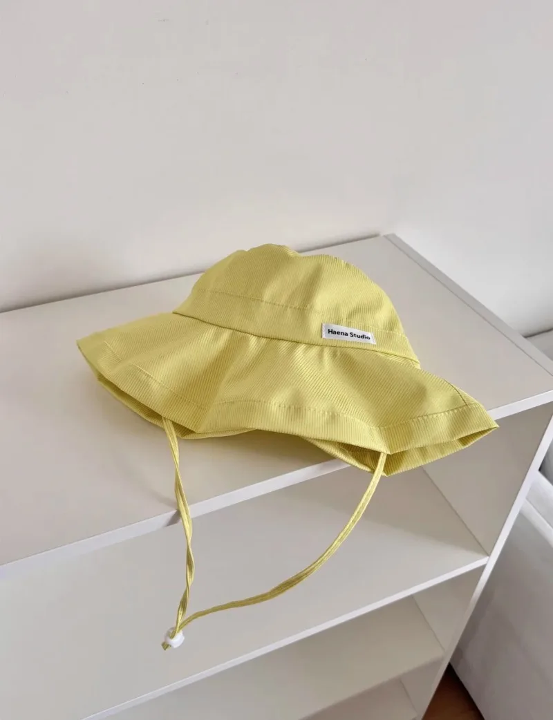 [JILLSTUART]★韓国人気★LINE COLOR MATCHING BUCKET HAT Ins Fresh Striped Strap Bucket Hat Spring and Summer New