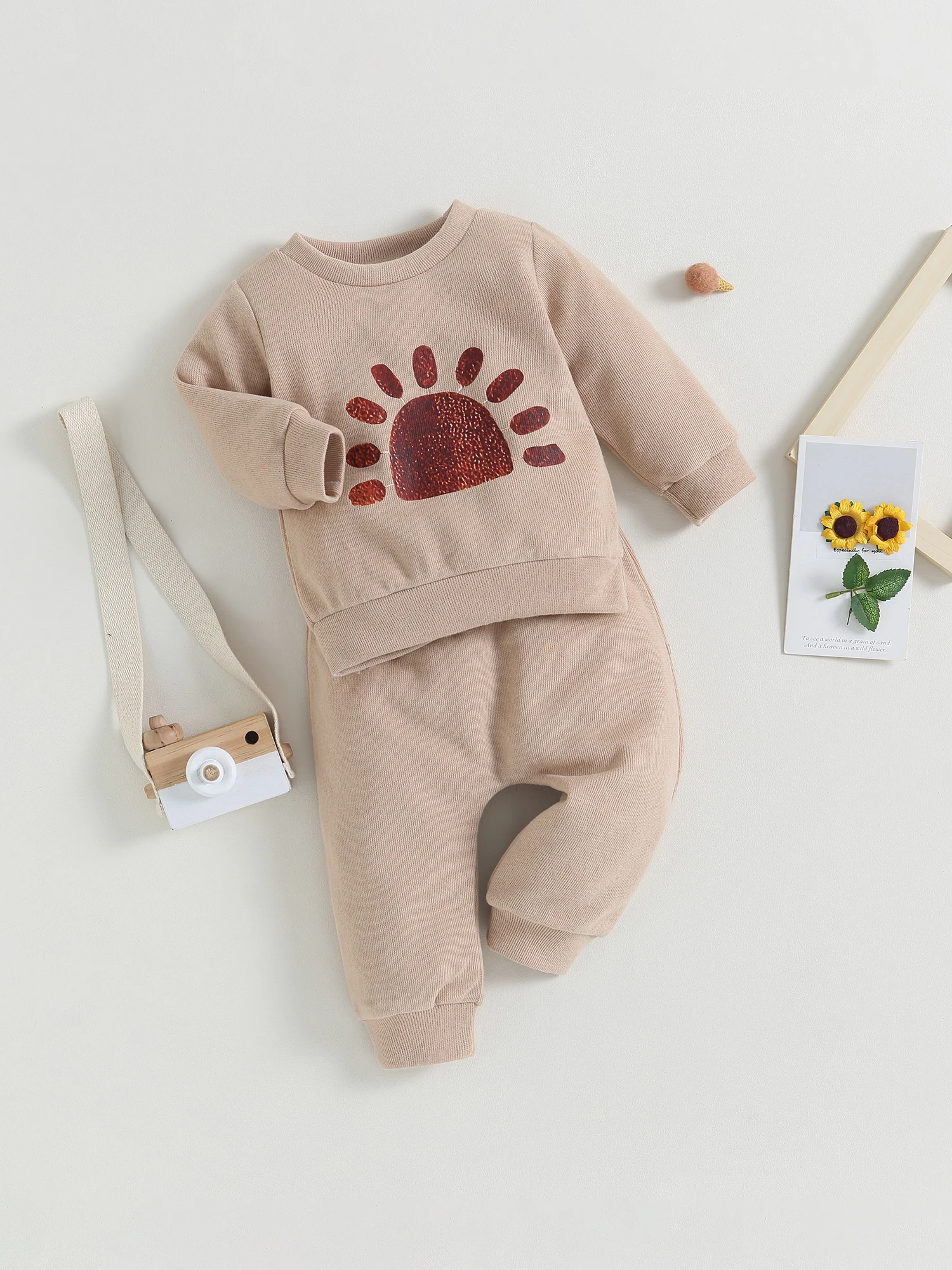 

Baby Winter 2Pcs Outfit Snowflake Pattern Hooded Jacket and Pants Set Warm Clothes for Newborn