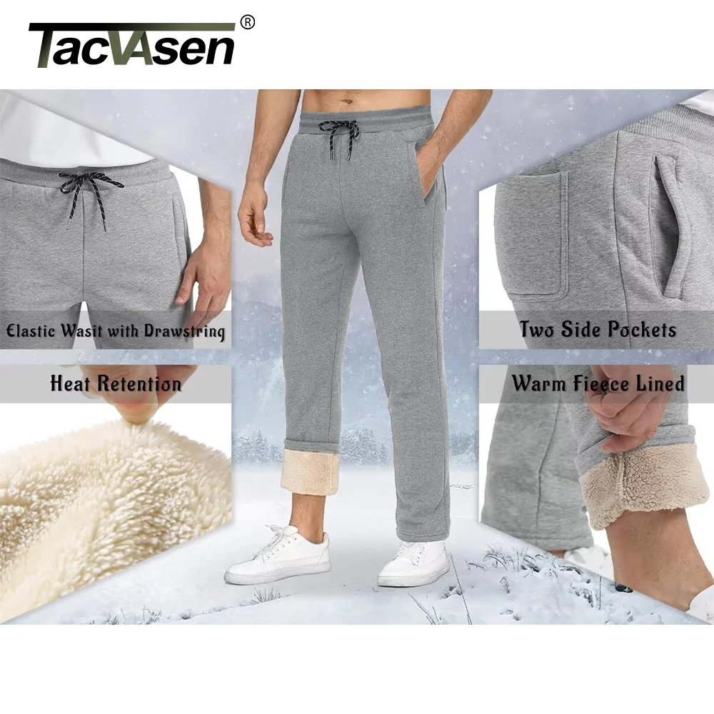 Men's Fleece Pants Heavyweight Sherpa Lined Sweatpants Running Jogger With Drawstring Winter Thicken Warm sport jogging trousers fleece sweatpants