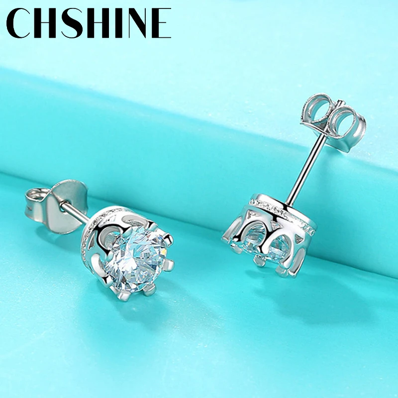 

Женские серьги из серебра 925 пробы, с короной и кристаллами