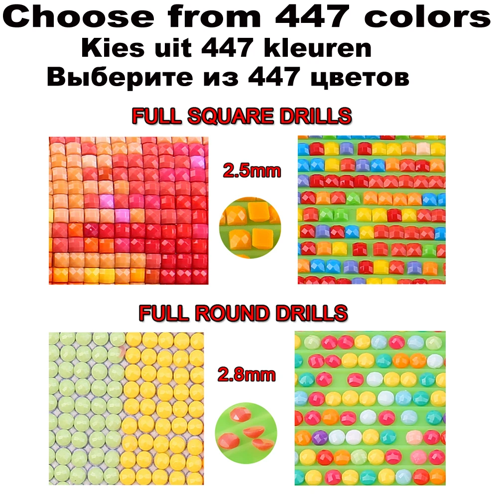 Diamond Painting 447 Colors Full Round/square Drill Diamond Rhinestone Accessories