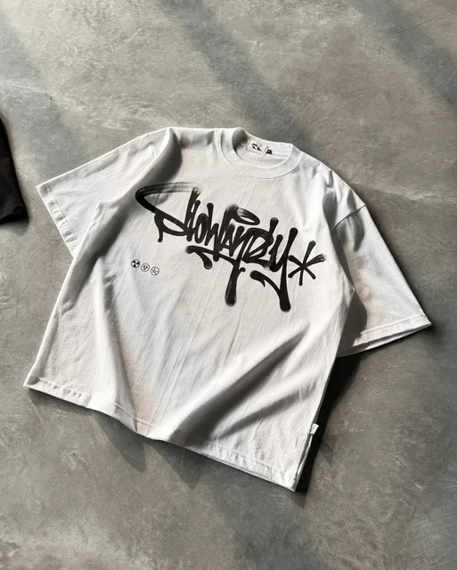 Unique And Simple Design Letters Casual T shirt Men Cotton Oversized Round Neck T shirt Women Fashion Harajuku Hip Hop Travel. 1