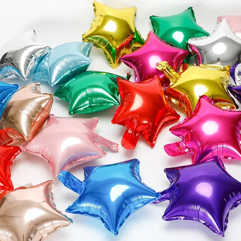 5 pcs 10 inch Five-pointed star foil balloon baby shower wedding children's birthday party decorations kids balloons birthday foil balloons birthday balloon set birthday balloons party balloon set birthday party decoration set