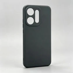 Custodia per telefono in silicone opaco quadrato - Cover nera anti-urto