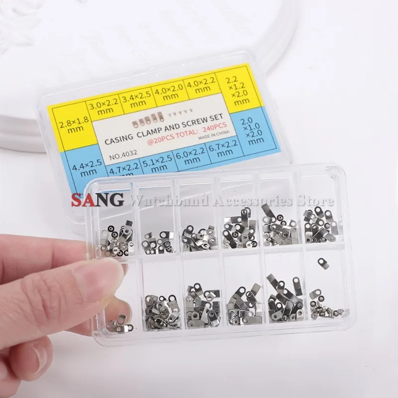 Watchmaker Casing Clamp and Screw Kit for 12 Size Watch Movements