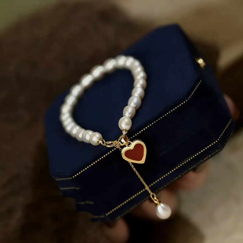 100% Natural Freshwater Pearl Romantic Love Heart Female Jewelry Set For Women Necklace Bracelet Birthday Gifts No Fade Cheap 6