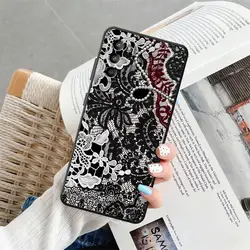 Elegant Black and Red Sexy Lace Phone Case Cover for Motorola Moto G30 (Mix06)