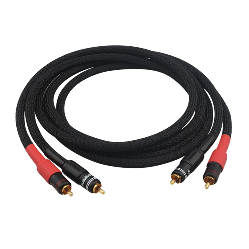 

Пара черных 4N бескислородных Медных Кабелей RCA Усилитель мощности CD HiFi аудио сигнальная линия