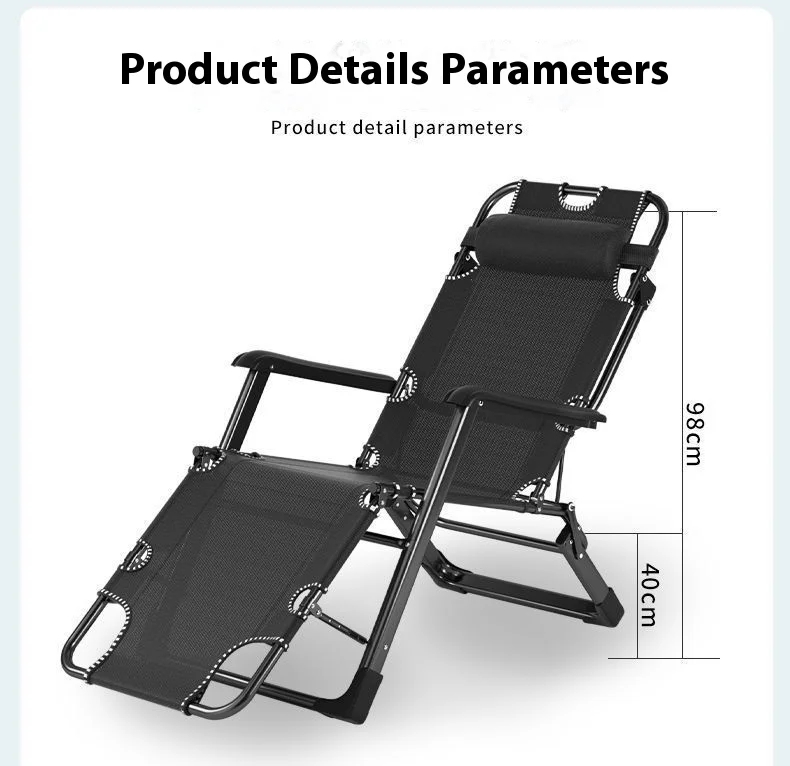 GIANXI Outdoor Recliner - Padded Folding Lounge Chair with Phone Stand