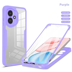 Full Body Shockproof Protective Phone Case with Screen Protector for Honor 400 smart (Purple)
