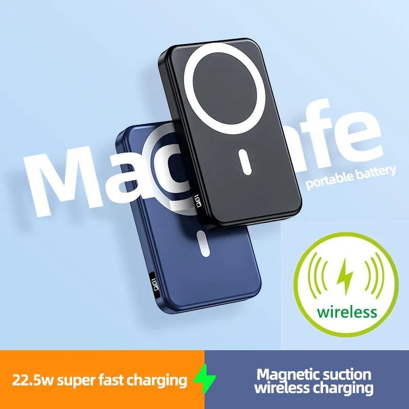 10000mAh Macsafe Power Bank With Stand Magnetic Wireless Portable Powerbank For iphone 15 14 13Pro External Battery Pack Charger