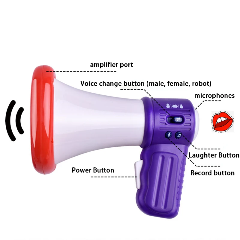 Voice Changer Spoof Microphone Megaphone Toy Funny Voice Changer Modifiers Toy Party Favors Novelty Kid Toy Birthday Gifts 5
