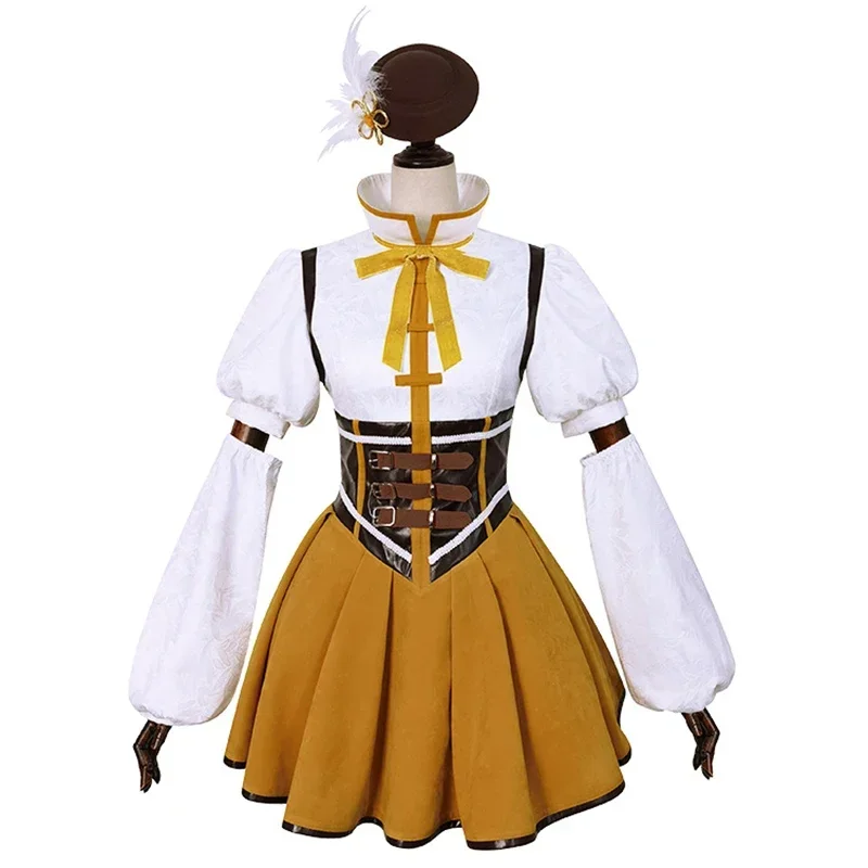New Anime Tomoe Mami Cosplay Costume Adult Women Girls Lolita Dress Hat Suit Halloween Party Outfit