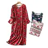 Kawaii Cute Cartoon sleepdress women longuette christmas 60% cotton soft  sleepwear women nightdress nightgown plus size