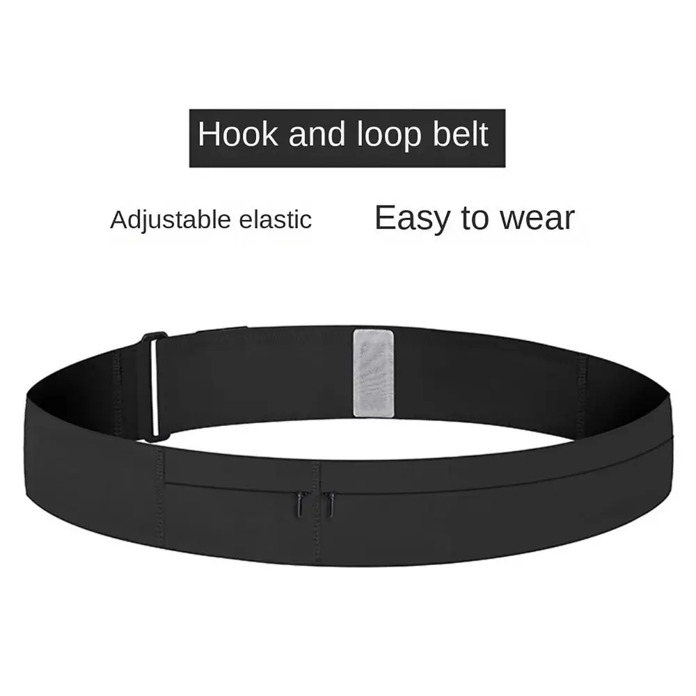 with 3 Pocket and Water Bottle Holder Slim Running Belt Invisible Zipper Polyamide Waist Belt Pack Pink Black