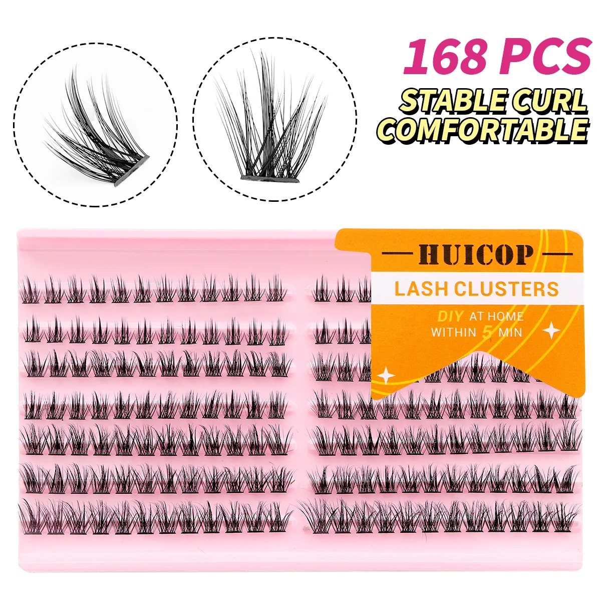 

168pcs DIY Clusters Eyelash Extension Volume Individual Wispy Fluffy Lash Clusters Lash Extension Kit Makeup 07-H-004