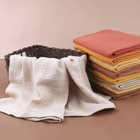 120×120cm Muslin Swaddle Crinkle Cotton Gauze Ruffle Baby Burp Cloths Baby Blanket Throw Blanket Muslin Diapers Babi Bath Towel 1