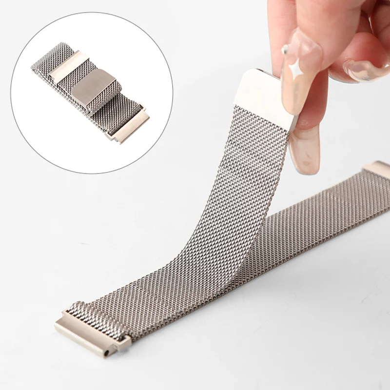 Premium Milanese Loop Metal Magnetic Bracelet Strap, 20mm 22mm Band