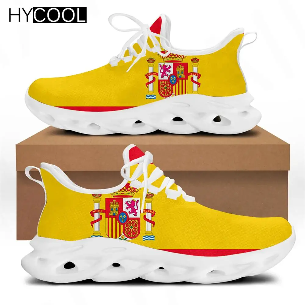 

HYCOOL Spain Flag Print Women Men Platform Running Shoes Female Mesh Lightweight Sneakers Breathable Zapatillas Mujer 2021
