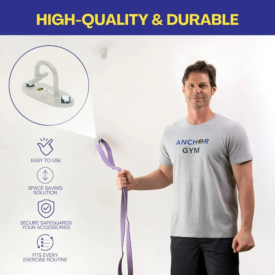 Mini H1 - Resistance Band Wall Anchors for Home Workouts | Wall Mount Anchor for Resistance Bands, Stretch Straps & Suspension T