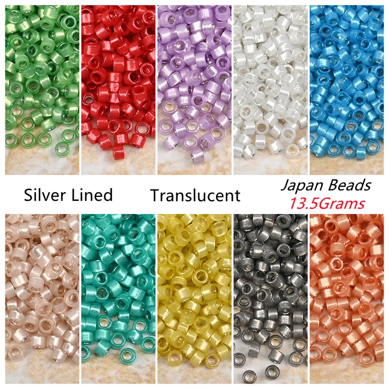 Silberfarben gefütterter Opal, japanische runde Seidenbeile, Mini-Glasperlen, 13,5 Gramm, kleine abstandshalterige zylindrische Perlen für die Schmuckherstellung – Detail 3