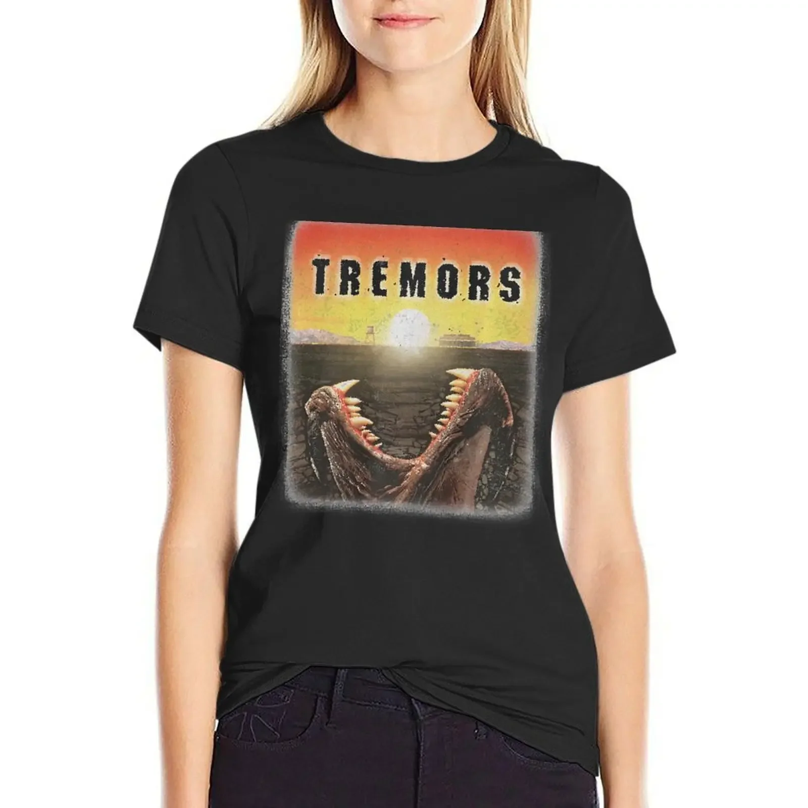 

Tremors Distressed Mover T-shirt summer clothes graphics korean fashion t-shirt dress for Women plus size