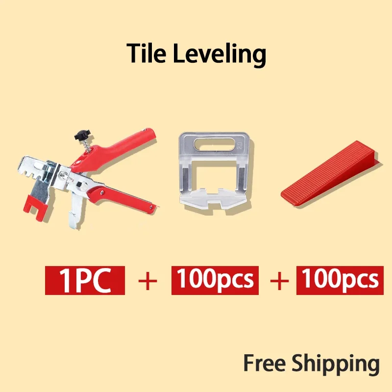 

Spacers Tiling Tools 201pcs tile leveling system 1mm/1.5mm/2mm/2.5mm/3mm 100pcs clips+100pcs Wedges +1piece plier plastic tile