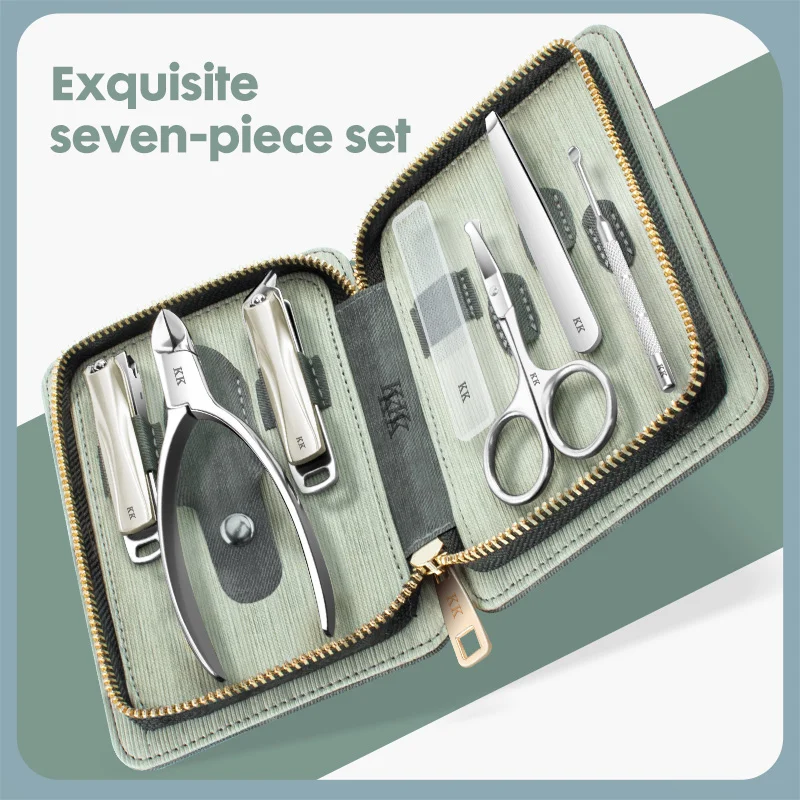 KK 7in1 Manicure Tools Nail Clippers Set Professional Stainless Steel Nail Cutter Pliers Scissors Kit Pedicure Hand Foot Care 4