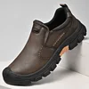 Men's Handmade Outdoor Hiking Shoes Fashion Soft Classic Driving Footwear Non-slip Walking Shoes Genuine Leather Casual Loafers 3