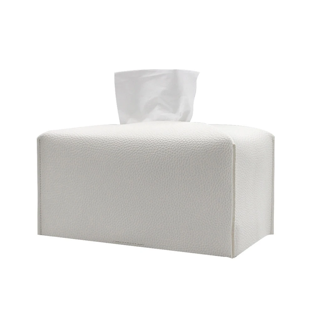 Tissue Box Abdeckung PU Leder Moderne Einfachheit Tissue Organizer Halter Wohnzimmer Auto-Tragende Toilette Badezimmer Quadratische Tissue Fall – Detail 8
