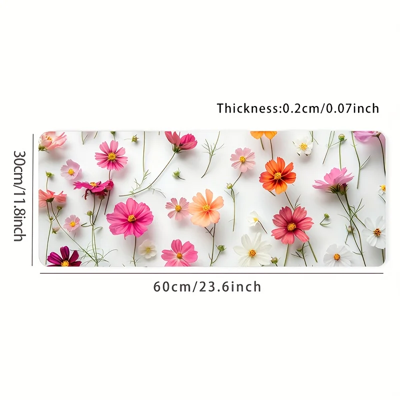 Decorative flower desk mat for PC setup