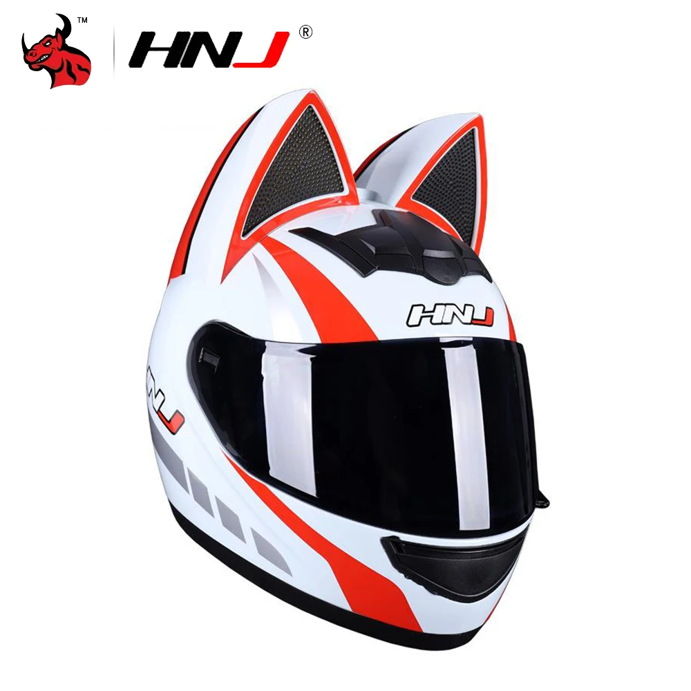 

Women Motorcycle Helmet Winter Riding Motorcycle Cute Cat Ears Girlfriend Gift DOT Approved Removable Full-face Helmet