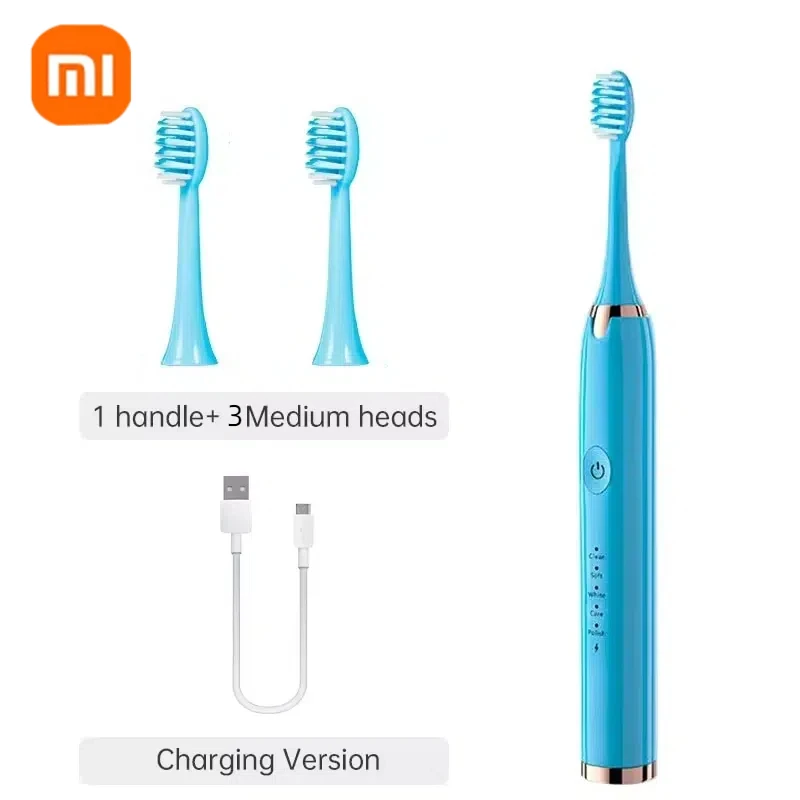 XIAOMI USB Rechargeable Electric Sonic Toothbrush Waterproof Electronic Ultrasonic Whitening Tooth Brushes Replacement Heads 2
